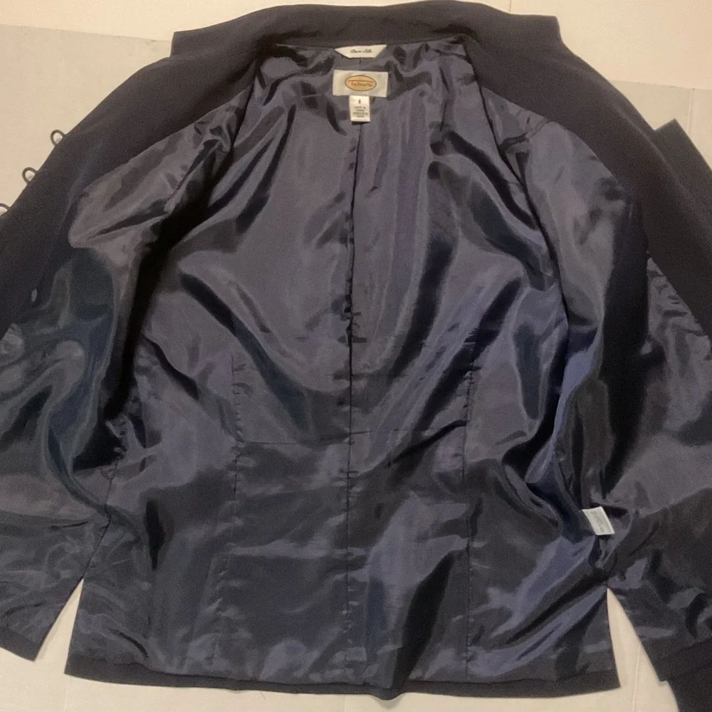 Talbots Pure Silk Dark Blue Silk‎ Blazer - Picture 11 of 11
